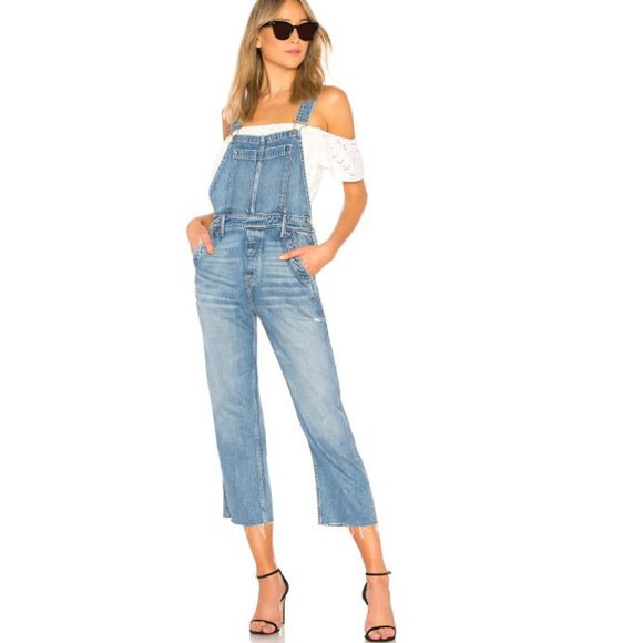 GRLFRND Pants - GRLFRND Alek Crop Flare Overalls The Wild One M